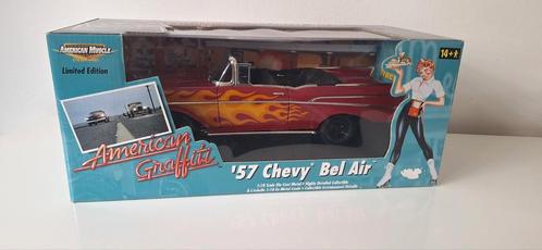 ertl  american graffiti  '57 chevy bel air, Hobby en Vrije tijd, Modelauto's | 1:18, Zo goed als nieuw, ERTL, Ophalen of Verzenden