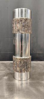 Vintage BMF West Duitsland Brutalistische Vaas, Ophalen, Gebruikt, Metaal, Grijs