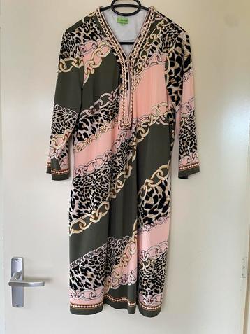 K-design jurk - Roze/Groen chain print - Maat XXL - Zgan beschikbaar voor biedingen