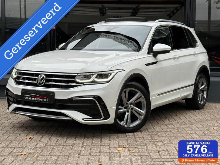 Volkswagen Tiguan 1.5 TSI R-Line *Pano*Matrix*Aut*360, Auto's, Volkswagen, Bedrijf, Te koop, Tiguan, 360° camera, ABS, Achteruitrijcamera