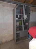 Vintage Vitrinekast met Glazen Deuren, Gebruikt, 150 tot 200 cm, 25 tot 50 cm, 50 tot 100 cm