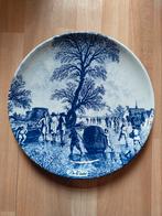 Delfs Blauw wandbord - De winter, Antiek en Kunst, Antiek | Wandborden en Tegels, Ophalen