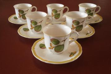 Villeroy & Boch Parkland - 6 koffiekopjes met schotel beschikbaar voor biedingen