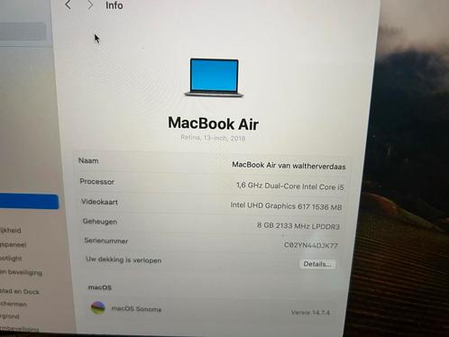 MacBook Air 13-inch (2018) - Gebruikt, Computers en Software, Apple Macbooks, Gebruikt, MacBook Air, 13 inch, Minder dan 2 Ghz