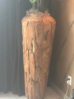 Grote Teak Houten Vaas - 1.28m, Ophalen, Overige materialen, Gebruikt, Overige kleuren