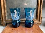 2x Mary Gregory vaas/glas *tres jolie Duiven*, Ophalen of Verzenden