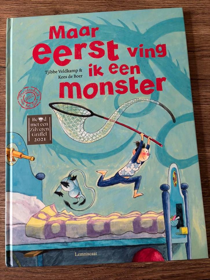 Tjibbe Veldkamp - Maar eerst ving ik een monster, Boeken, Prentenboeken en Plaatjesalbums, Gelezen, Ophalen of Verzenden