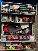 Koffer vol visspullen met 2 molens, Ophalen of Verzenden, Gebruikt, Koffer of Tas