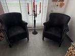 2Mooie fauteulis lether look matt zwart, Huis en Inrichting, Ophalen, Overige materialen, Minder dan 75 cm, Zo goed als nieuw