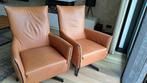 2 fauteuils cognac kleur, Ophalen, Gebruikt, 75 tot 100 cm