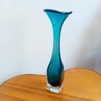 Aseda tulpvaas, glas, Zweden, mondgeblazen, blauw, 31 cm, Gebruikt, Blauw, Ophalen of Verzenden, Glas