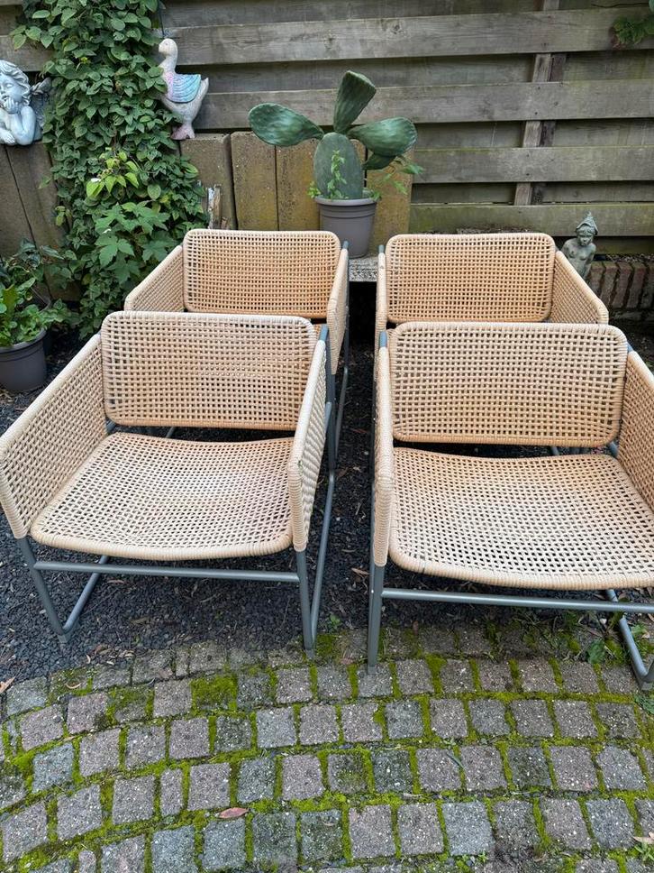 Vintage Stoelen - Set van 4 Ikea  Piek  Hein Eek, Huis en Inrichting, Stoelen, Vier, Metaal, Overige kleuren, Ophalen