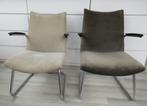 2 buisframe fauteuils van Gebr. De Wit Schiedam, model 4014, Huis en Inrichting, Ophalen, Gebruikt, Metaal, 75 tot 100 cm
