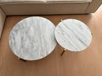 Furnified Leonard Salontafel - Wit marmer - Gouden onderstel, Huis en Inrichting, Tafels | Salontafels, Ophalen, Gebruikt