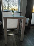 Witte Tafel met Glazen Blad + 2 stoelen gratis, Antiek en Kunst, Antiek | Meubels | Tafels, Ophalen of Verzenden