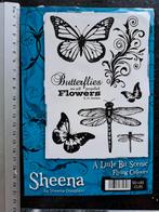 SHEENA DOUGLASS RUBBER STEMPELS VLINDER LIBELLE NATUUR, Ophalen of Verzenden, Nieuw, EZ-mounted stempel
