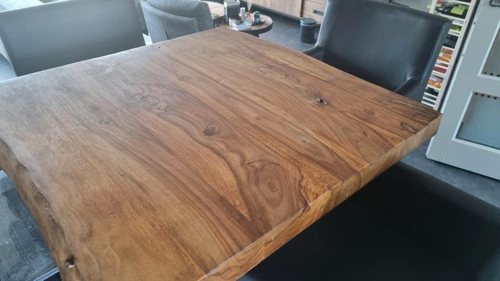 Vierkante bartafel / statafel met 4 krukken, Huis en Inrichting, Tafels | Statafels, Gebruikt, Ophalen