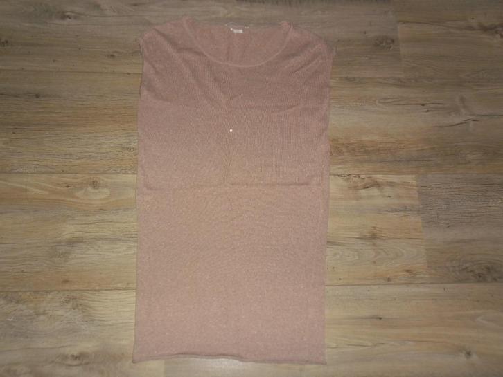 Yaya Bruin/Rood Jurkje Met Korte Mouwen Maat L, Kleding | Dames, Jurken, Zo goed als nieuw, Maat 38/40 (M), Bruin, Boven de knie