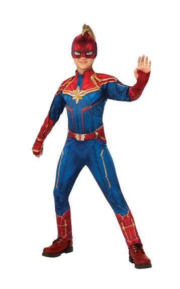 Verkleedkleren: Captain Marvel met masker mt 128/140 NIEUW
