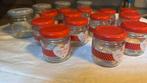 Glazen potjes met deksel, 4 iets grotere en 13 kleine, Ophalen, Glas, Overige stijlen, Glas of Glazen
