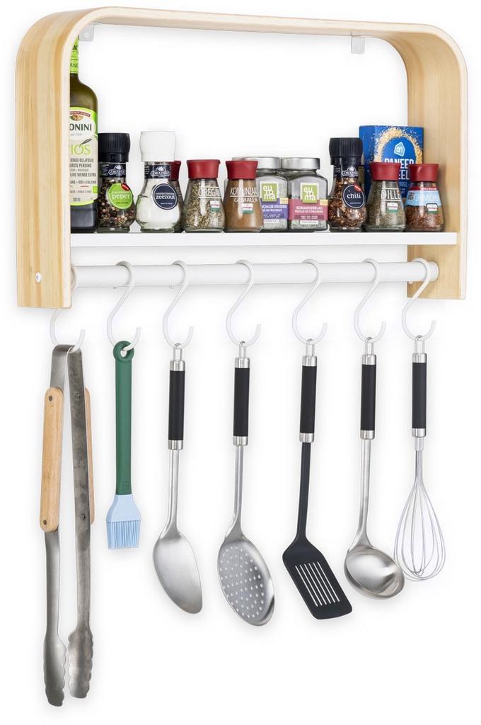 Wandplank kruidenrek met haken, Huis en Inrichting, Keuken | Keukenbenodigdheden, Nieuw, Ophalen of Verzenden