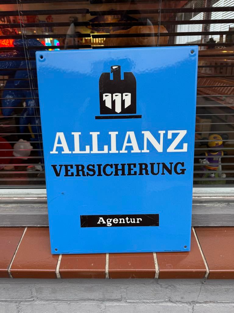 Allianz Verzekering Emaille Reclamebord, Antiek en Kunst, Antiek | Emaille, Ophalen of Verzenden