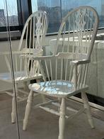 2 Windsor stoelen met armleuningen, Huis en Inrichting, Stoelen, Ophalen, Gebruikt, Twee, Wit