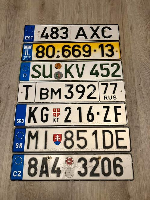 partij nummerplaten nummerborden kentekenplaten europa, Verzamelen, Overige Verzamelen, Gebruikt, Ophalen of Verzenden