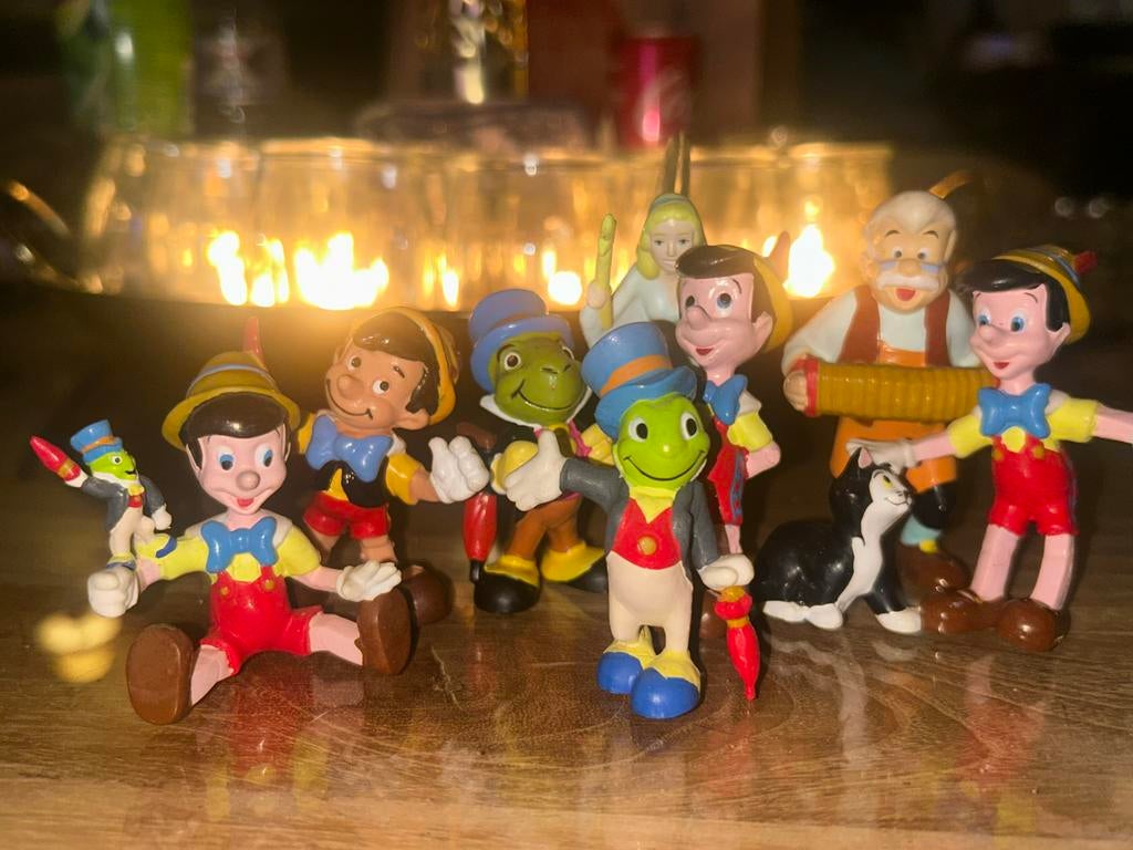 Vintage Pinocchio Disney Figuurtjes, Ophalen of Verzenden, Gebruikt