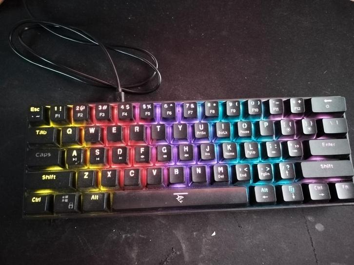 White Shark Shinobi 60% RGB Mechanisch Toetsenbord, Computers en Software, Toetsenborden, Nieuw, Qwerty, Bedraad, Gaming toetsenbord