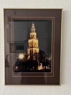 Vintage foto Martinitoren Grote Markt Groningen ingelijst., 1960 tot 1980, Foto, Ophalen of Verzenden, Zo goed als nieuw