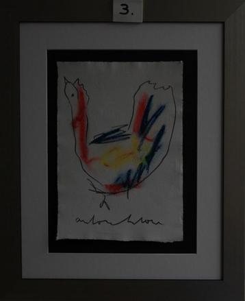 Anton Heyboer Schilderij kip nu 3 beschikbaar voor biedingen