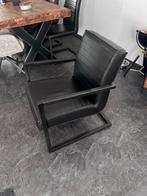 Zwarte fauteuil, Huis en Inrichting, Stoelen, Ophalen, Gebruikt, Zwart, Metaal