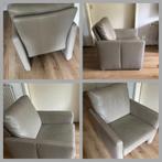 Strakke leren fauteuil Taupe grijs W.SCHILLIG als NIEUW, Huis en Inrichting, Fauteuils, Ophalen, Nieuw, 50 tot 75 cm, Leer