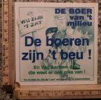 Vintage  protest sticker de boeren zijn 't beu milieu, Verzamelen, Stickers, Ophalen of Verzenden, Zo goed als nieuw, Overige typen