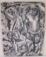 Hubert bekman "Adam en Eva" potlood tekening uit 1945, Verzenden