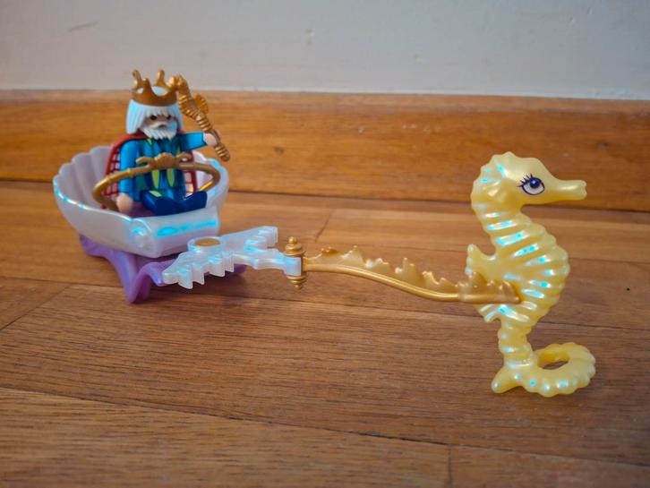 Playmobil zeemeerman koning met koets 4815, Kinderen en Baby's, Speelgoed | Playmobil, Zo goed als nieuw, Ophalen of Verzenden