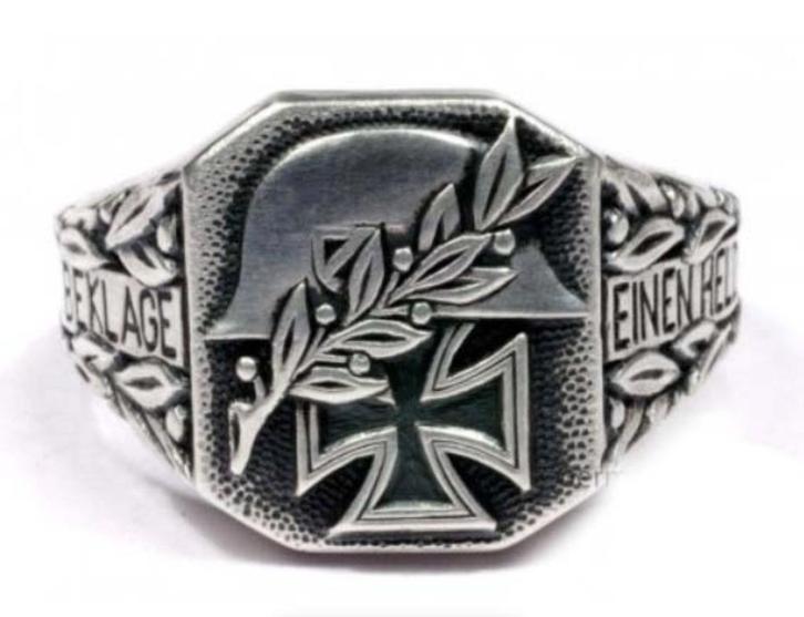 WW2 Stahlhelm ring, Verzamelen, Militaria | Tweede Wereldoorlog, Landmacht, Embleem of Badge, Duitsland, Verzenden