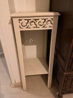 Wit houten plantentafeltje., Huis en Inrichting, Woonaccessoires | Zuilen en Pilaren, Ophalen, Zo goed als nieuw