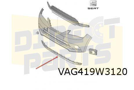 Seat Mii (4/12-1/20) Voorbumperonderspoiler Origineel! 1ST80, Auto-onderdelen, Carrosserie en Plaatwerk, Bumper, Seat, Voor, Nieuw