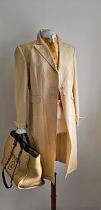 Pauw 5 lange blazer koetsiersjas linnen/ zijde  42/44, Kleding | Dames, Jasjes, Kostuums en Pakken, Geel, Maat 42/44 (L), Pauw