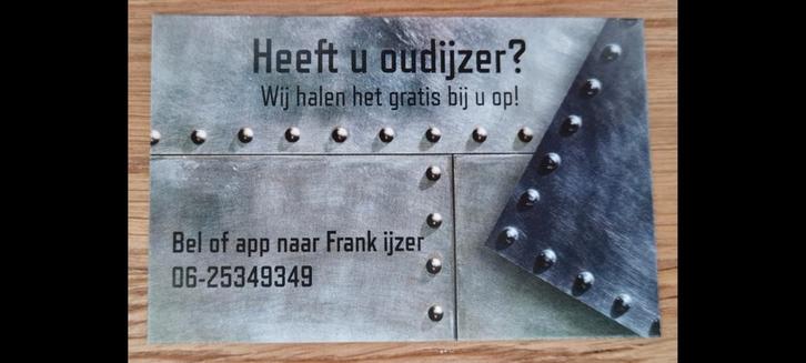 Wij halen gratis u oudijzer bij u op, Doe-het-zelf en Verbouw, IJzerwaren en Bevestigingsmiddelen, 250 mm of meer, Ophalen of Verzenden