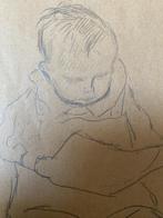 Originele potlood tekening van Willy Sluiter, dochter Jopie, Ophalen of Verzenden