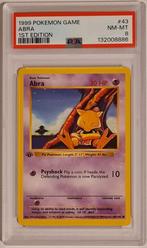 Abra 43/102 - Base Set 1st Edition PSA 8, Ophalen of Verzenden, Nieuw, Losse kaart
