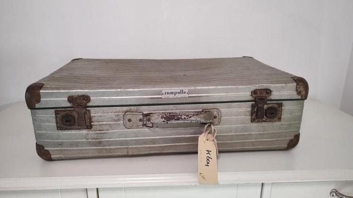 K604 VINTAGE aluminium koffer ZUMPOLLE 64 x 39 x 18 cm, Sieraden, Tassen en Uiterlijk, Koffers, Gebruikt, Metaal, 60 tot 70 cm