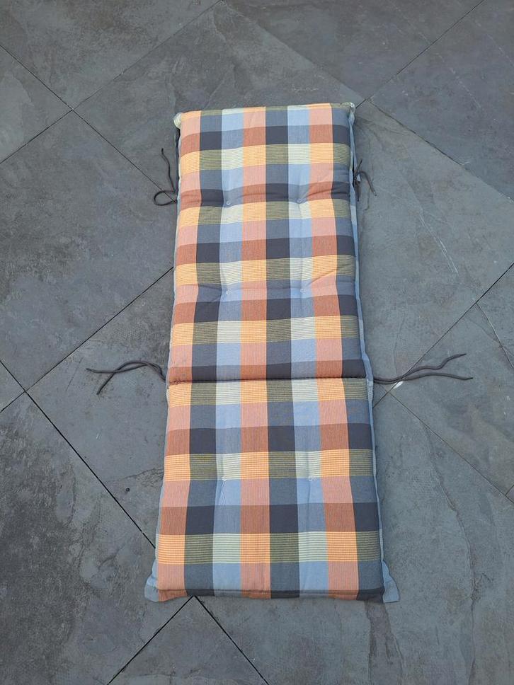 4 Tuinstoelkussens - Ruitpatroon, Tuin en Terras, Tuinstoelen, Zo goed als nieuw, Overige materialen, Ophalen