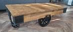 Salontafel Type Railway massief en verlijmd, Ophalen, 100 tot 150 cm, 50 tot 100 cm, Zo goed als nieuw