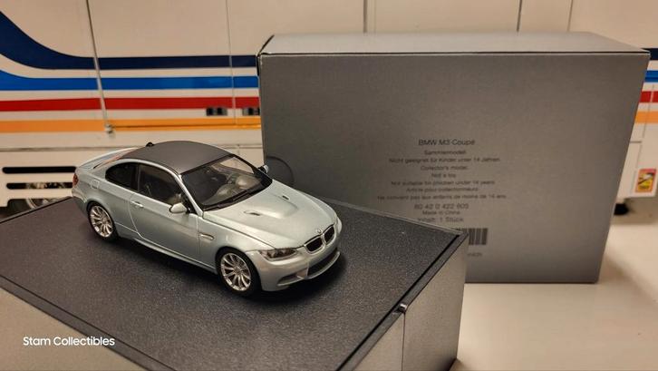 Minichamps BMW 3-Serie M3 E92 Coupe Silver Dealer Edition, Hobby en Vrije tijd, Modelauto's | 1:43, Zo goed als nieuw, Auto, MiniChamps