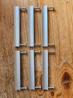 6 kastgreepjes geborsteld aluminium. Nieuw., Ophalen of Verzenden, Nieuw