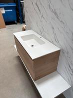 HR Badmeubel 100cm - French oak- Solid surface wastafel, Nieuw, Minder dan 100 cm, Wastafelkast, 25 tot 50 cm